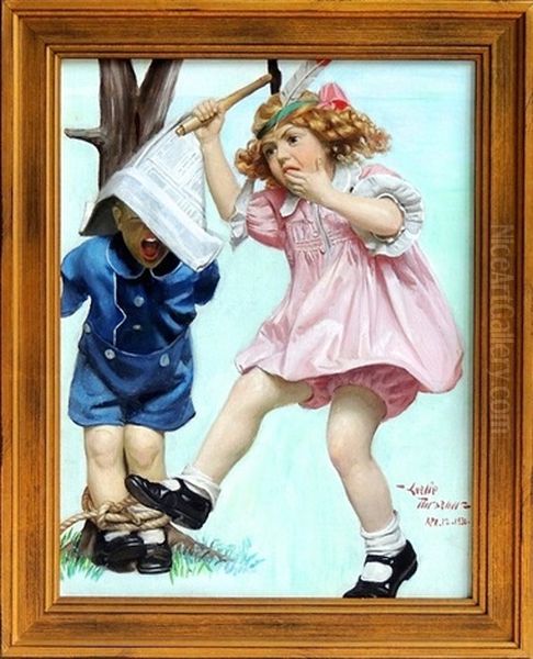 Three Siblings Of The Gyldenkrone Family Playing With A Cat - view 1