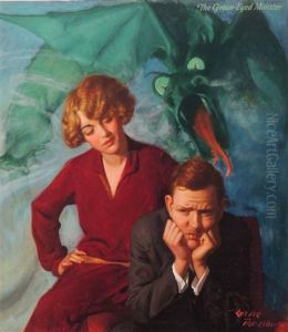 Three Siblings Of The Gyldenkrone Family Playing With A Cat by Leslie Thrasher