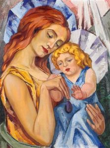 Madonna Mit Christuskind Und Pflaume by Hans Thuar