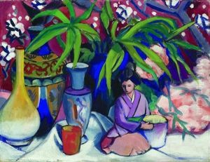 Stillleben Mit Vasen Und Japanischer Figur by Hans Thuar