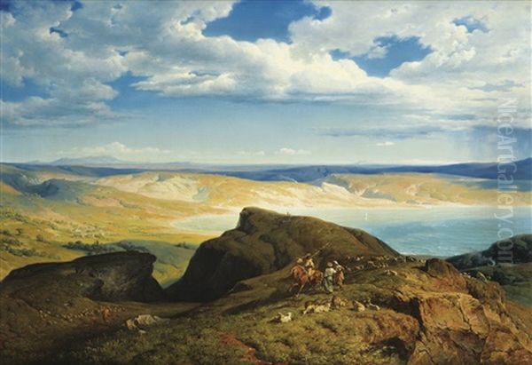Bergers Sur Un Promontoire Rocheux - view 1