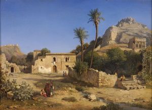 Sudspanische Landschaft Mit Landvolk