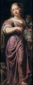 Figure Allegorique Avec Un Singe by Theodor Van Thulden