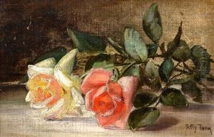 Still Life With Two Roses by Patty Prather Thum