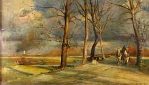 Landscape With Carriage by Karl Maria Thuma