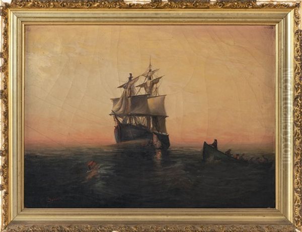 Cutting In The Whale -- From The Log Book Of The Charles Phelps - view 1