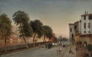 Katolsk Prosesjon I Landsby by Peder Thurmann