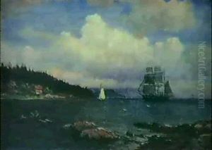 Kustlandskap Med Fullriggare by Peder Thurmann