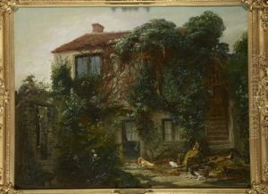 Maison De Theodore Rousseau A Barbizon by Gabriel Edouard Thurner