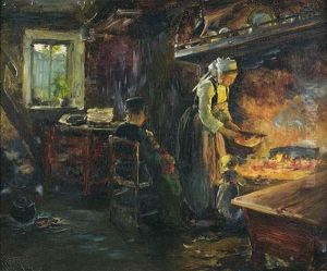 Interieur Breton by Gabriel Edouard Thurner