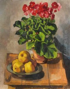 Stillleben Mit Blumentopf by Georg Breitwieser