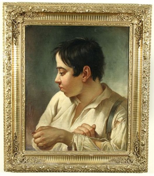 Young Boy With A Gold Coin - view 1
