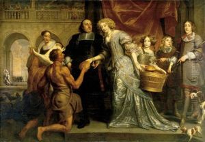 Portrait Of An Almoner With His Wife And Children As An Allegory Of Charity by Pieter Thys