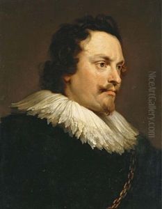 Portrait Of A Gentleman In Black Robes And White Collar