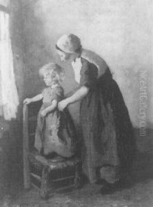 Larens Interieur Met Moeder En Kind by Carolus Johannes Thysen