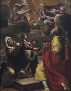 The Presentation Of Saint Dorothy To The Holy Trinity by Alessandro Tiarini