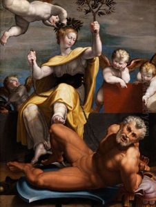 Allegorie Des Friedens, Der Den Krieg Besiegt by Domenico Pellegrino Tibaldi