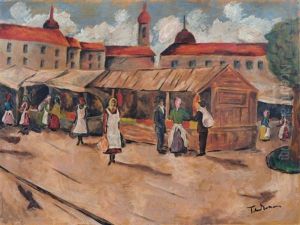 Auf Dem Markt by Erno Tibor