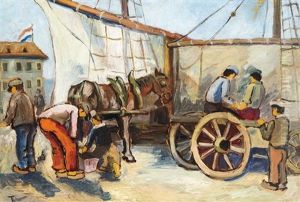 The Port Of Bretagne by Erno Tibor