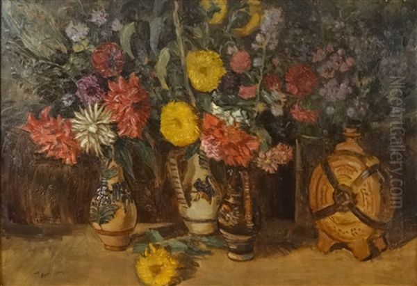 Peasant Ceramics And Flowers - view 1