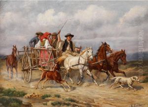 zur Kirche Fahrende Slowaken In Oberungarn by Theodor Breitwieser