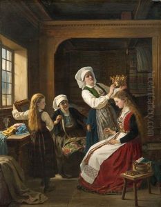 Brudepynting by Adolph Tidemand