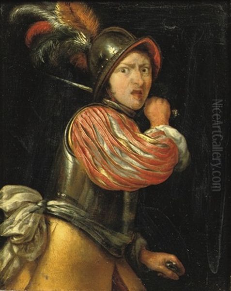 A Soldier With A Sword Ready To Strike - view 1