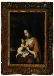 Mere Allaitant Son Enfant Dans Un Parc by Johannes (Jan) Tielius