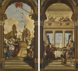 Meeting Of Anthony And Cleopatra; The Banquet Of Anthony And Cleopatra by Giovanni Battista Tiepolo