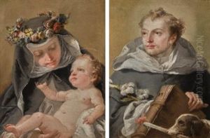 Saint Rose Of Lima; Saint Dominic by Giovanni Domenico Tiepolo