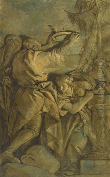 Classical Figures Conducting An Antique Rite - view 1