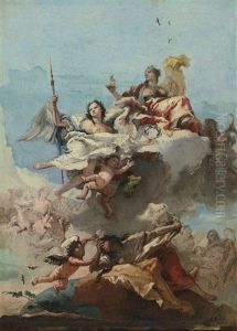 Triumph Of Virtue by Giovanni Domenico Tiepolo
