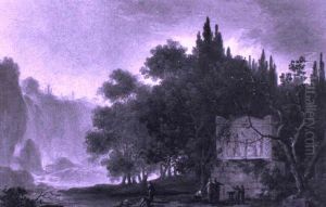 Paysage De Tivoli Avec Un Tombeau by Jean-Baptiste Antoine Tierce