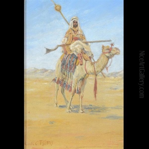 Arab Bedouin & Camel In Desert - view 1