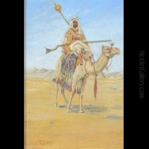 Arab Bedouin & Camel In Desert by Louis Comfort Tiffany