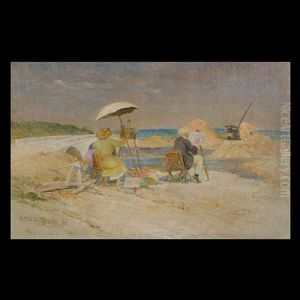 Painting On The Beach by Louis Comfort Tiffany