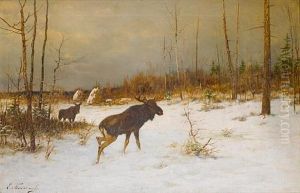 Moose In A Snowy Clearing