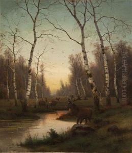 Elk Among The Trees