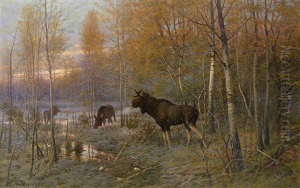 Elks In The Forest - view 1