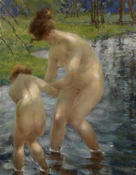 Bathing Mother And Child - view 1