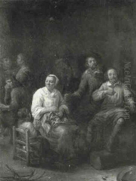 Peasants Drinking In A Tavern - view 1