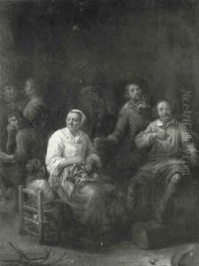 Peasants Drinking In A Tavern by Gillis van Tilborgh the Elder
