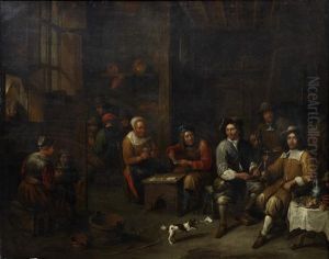 A Tavern Interior With Figures Drinking And Smoking by Gillis van Tilborgh
