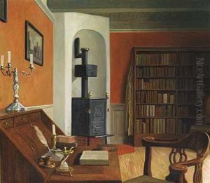 Fra Terslosegaard, Holbergs Arbejdsvaerelse by Christian Tilemann-Petersen