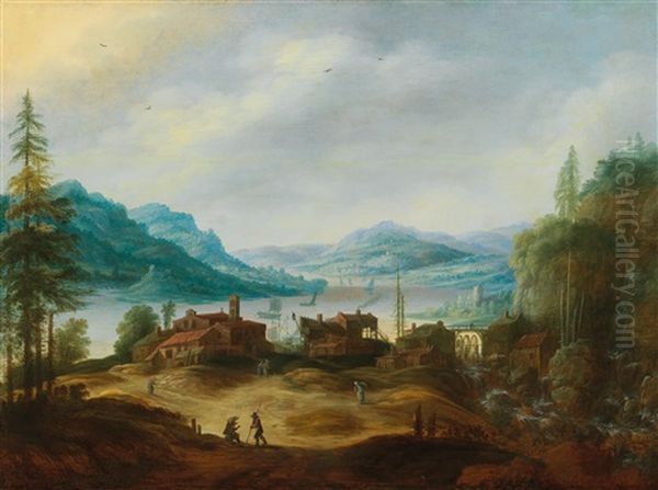 A Mountainous River Landscape - view 1
