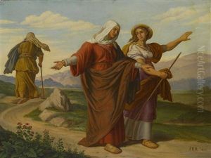 Noomi Und Und Ihre Schwiegertochter Ruth Auf Dem Weg Nach Betlehem by Johann Till the Elder