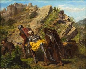A Hero's Retreat, 1879 by Leopold Till
