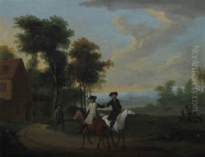 Riders On A Country Road, And Another Similar (pair) by Peter Tillemans