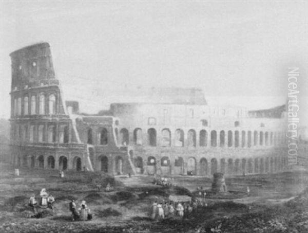 The Roman Colosseum At Sunset - view 1