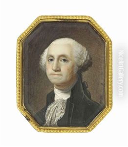 George Washington, In Black Coat And Waistcoat, White Stock And Frilled White Cravat, Powdered Hair Worn En Queue